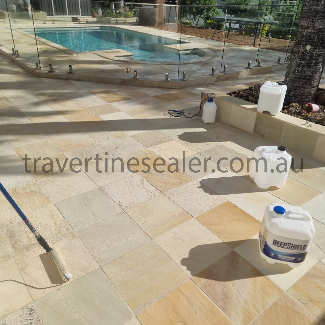 Polished Travertine Floor Before Cleaning