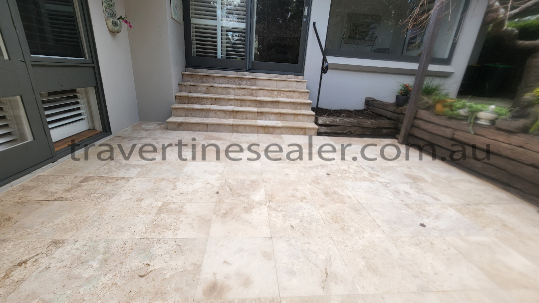  Contact Us after cleaning and sealing of travertine tiles