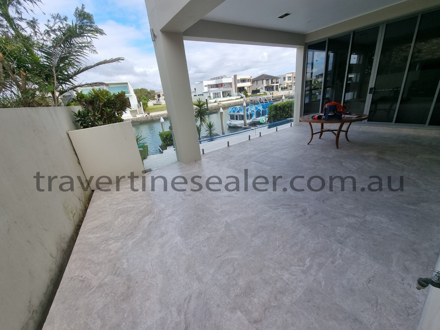  Newtown brown Travertine sealed floor