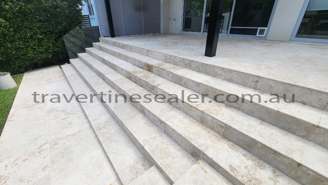  Leichhardt during the sealing travertine tiles with good result